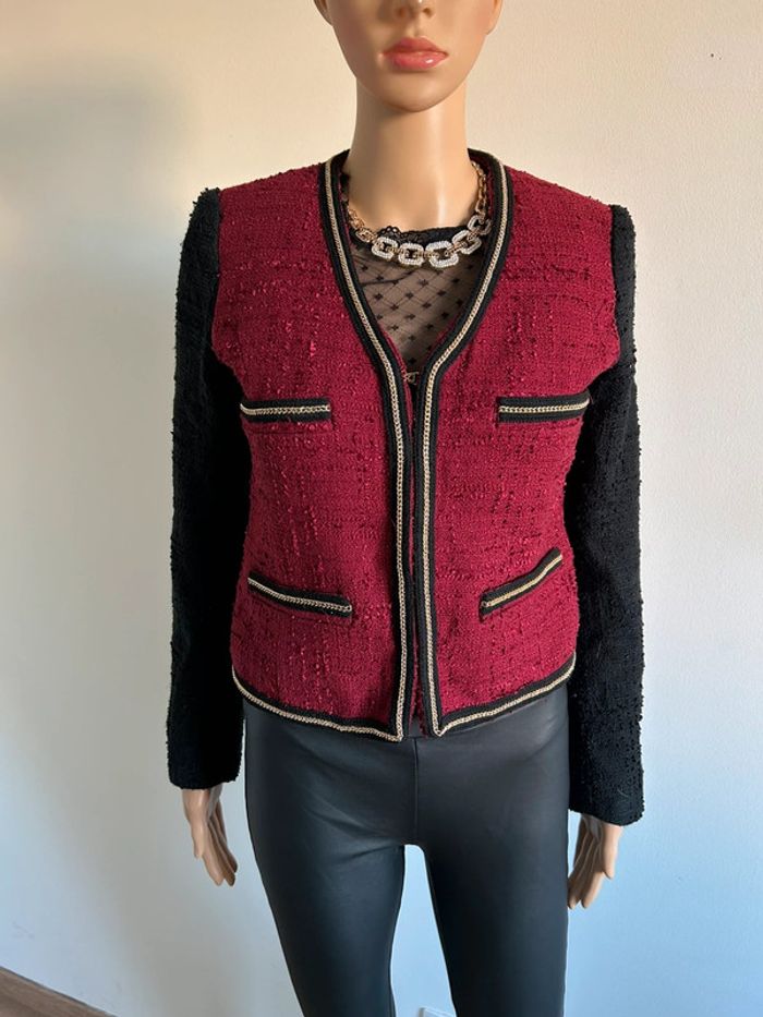 Blazer rouge et noir Mango taille S TBE - photo numéro 7