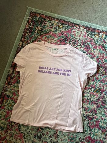 T-shirt rose pastel à message