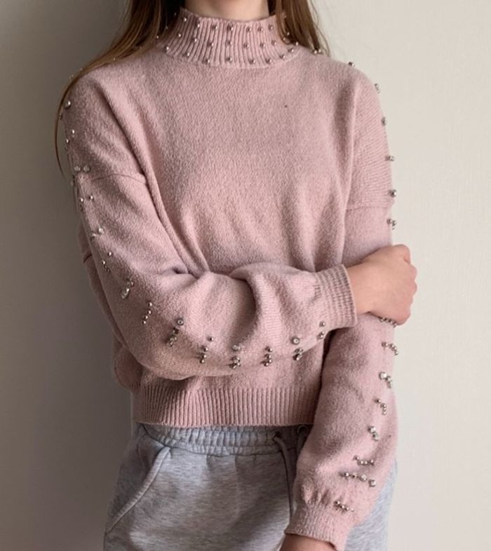 Pull à strass rose Jennyfer - photo numéro 1