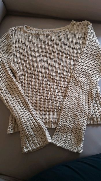 Pull en maille beige
