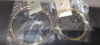 Lot de 2 paires de boucles d'oreilles créoles couleur or