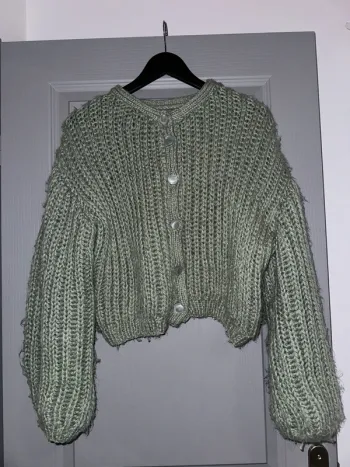 Pull vert d’eau fait main