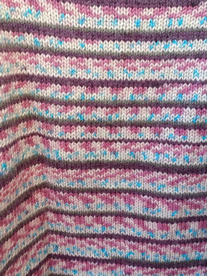 Pull tricot rayures rose violet et bleu - photo numéro 7