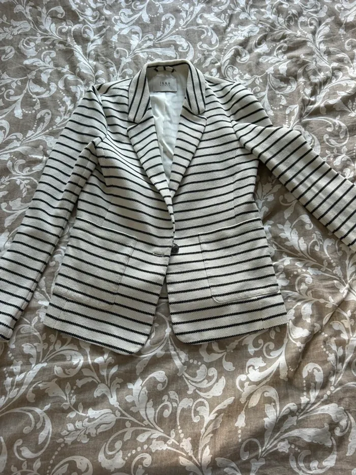 Veste IKKS rayée blanche et noire - Taille 36