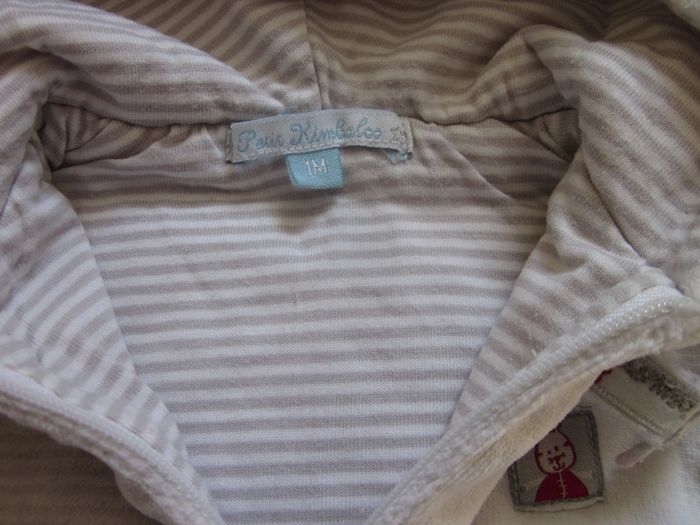 Combinaison chaude velours blanc et beige 1 mois - photo numéro 5