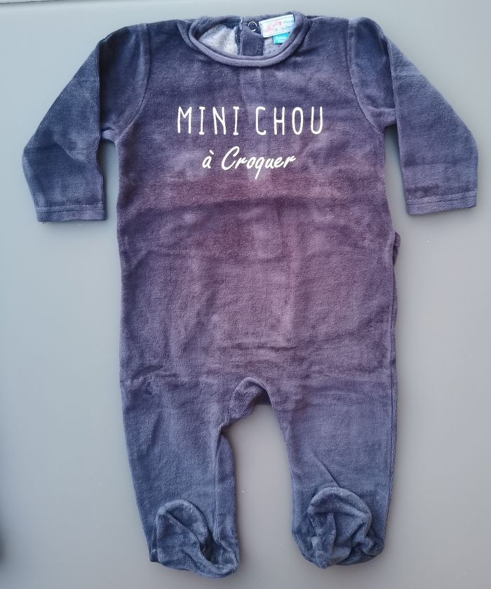 Lot de 2 pyjamas velours  1 pièce et 2 pièces Manon & Valentin Mots d'enfants - photo numéro 2