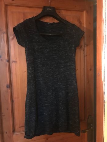 Robe courte manches courtes gris anthracite