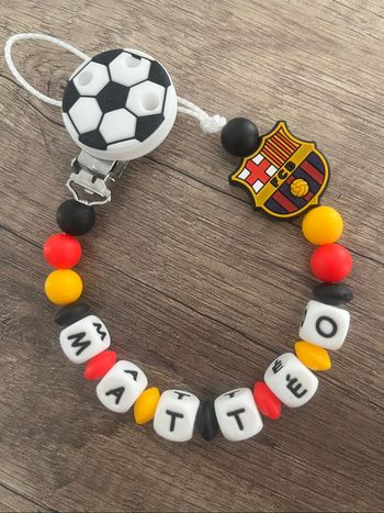 Attache tétine personnalisée foot Fc Barcelone