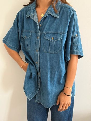 Chemise en jean denim manches courtes Sage collection vintage usa taille L top état