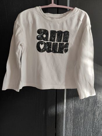 T-shirt manches longues amour Kiabi taille 4 ans
