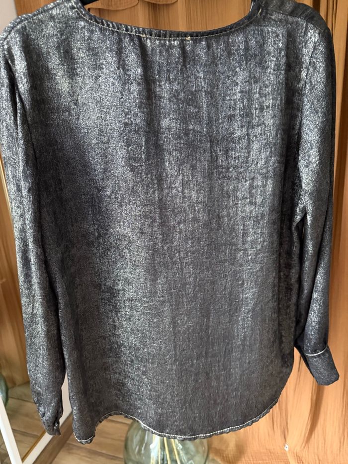 Blouse dorée manches longues fêtes - photo numéro 2