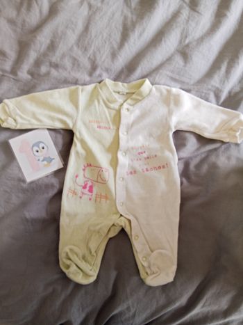 Pyjama vert / blanc 1 mois