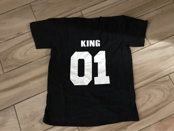 Tee-shirts noir imprimé King 01