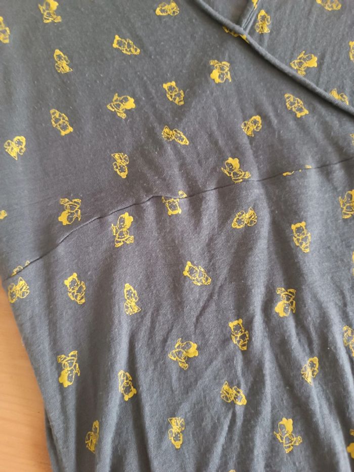 Haut tunique gris motifs jaune taille M - photo numéro 2