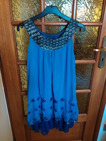Robe soie et polyester