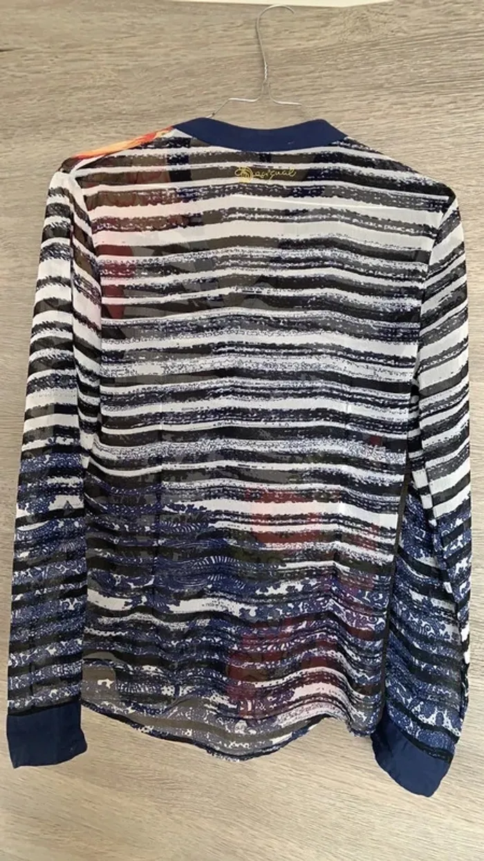 Chemise haut top Desigual 36 marin rayé - photo numéro 2