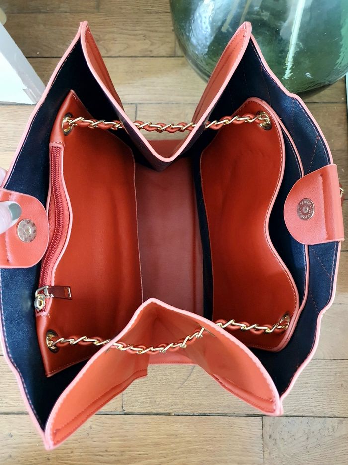 Sac à main Carré terracotta simili cuir - photo numéro 4