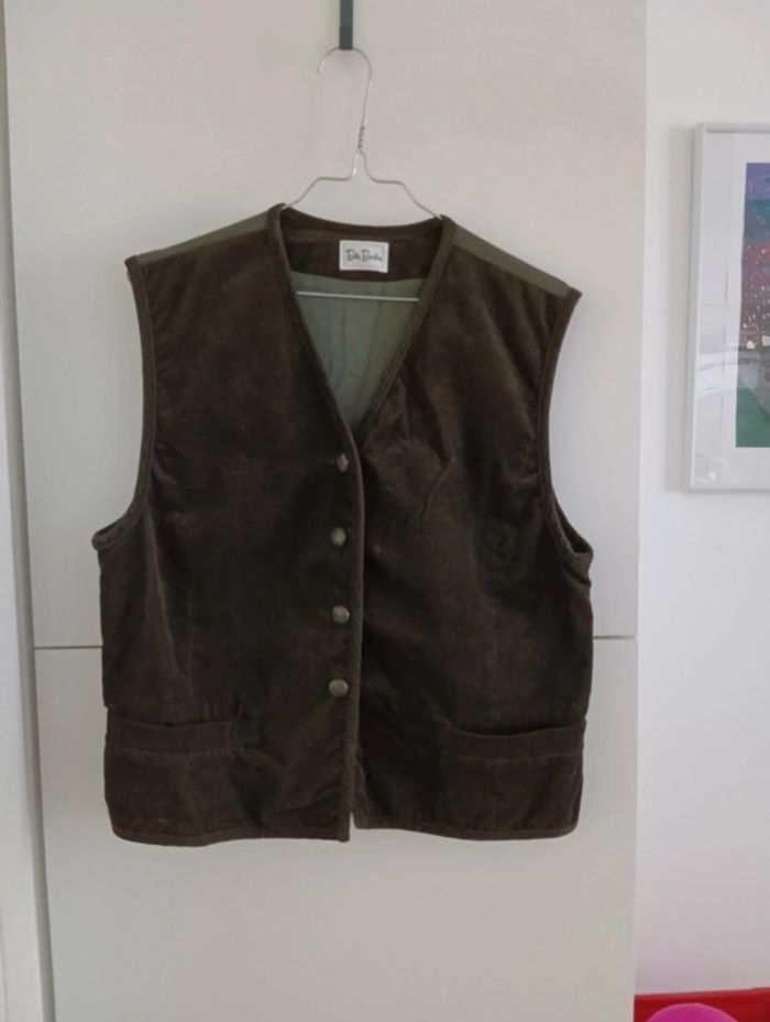 Veste sans manche en velours côtelé vintage