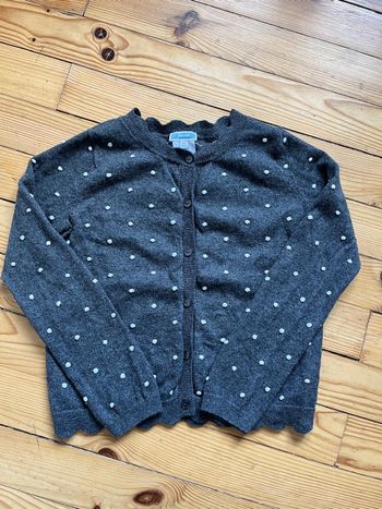 Gilet gris à pois Jacadi 8 ans