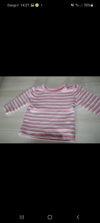 Tee-shirt 1 mois rayé