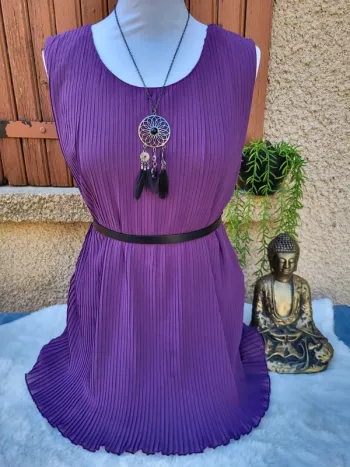 Tunique voile plissé violet blancheporte taille 42