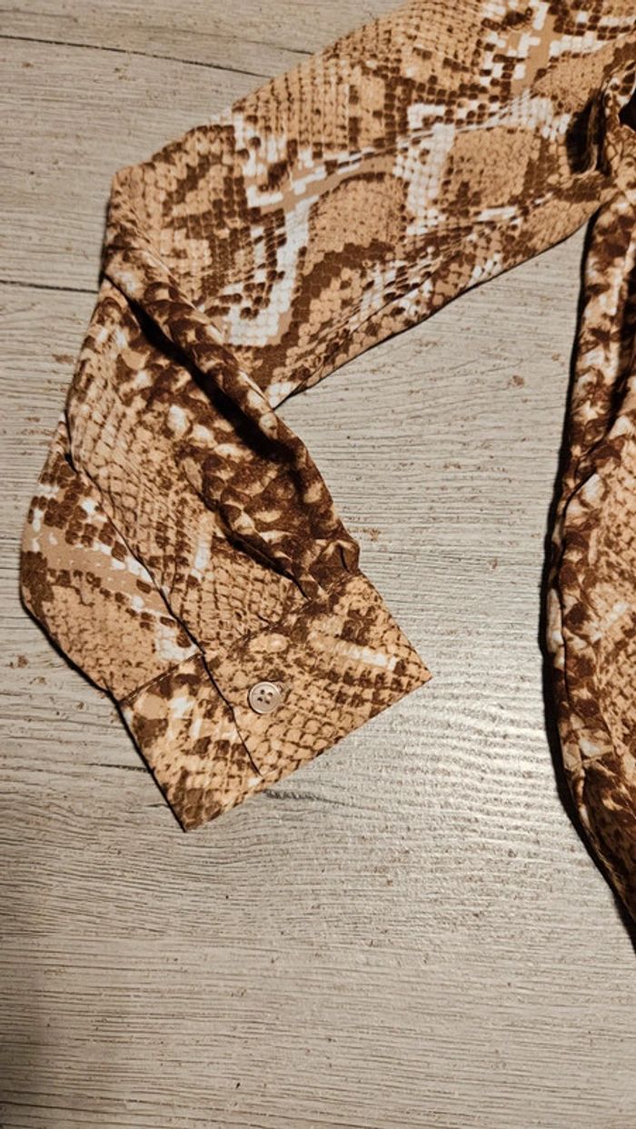 Chemisier léger femme style léopard à manches longues, H&M, 40, nickel - photo numéro 4