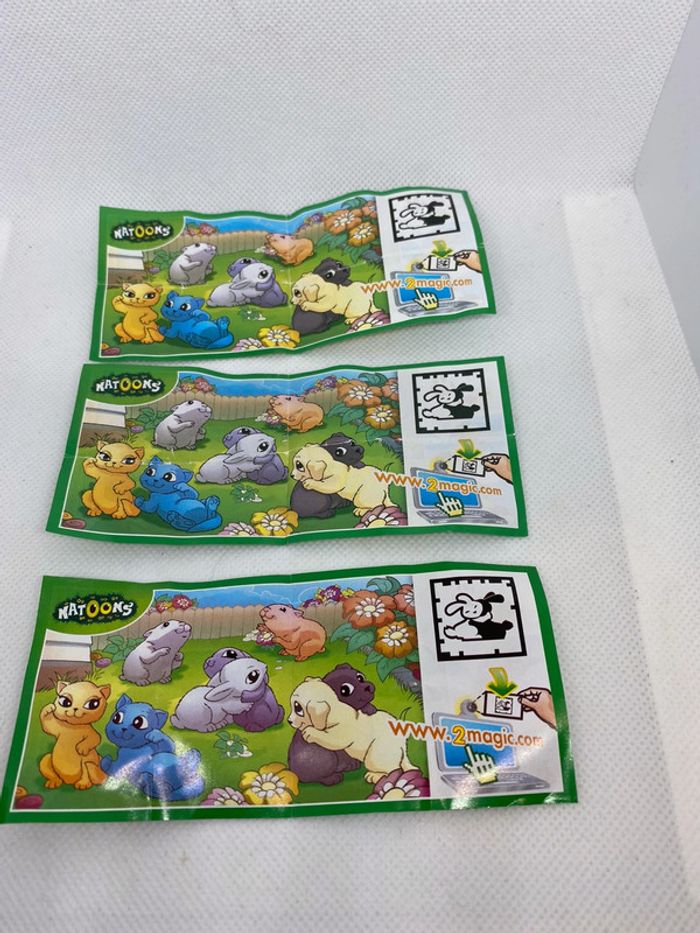 Lot de 3 surprises kinder natoons figurines lapin et rongeurs et leur papier - photo numéro 7