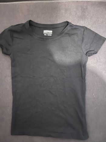 T shirt manches courtes noir uni fille 4/6 ans Zeeman