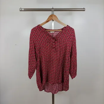 Blouse fluide imprimé rose et bleu Christy – taille T3 – 100 % viscose A1277