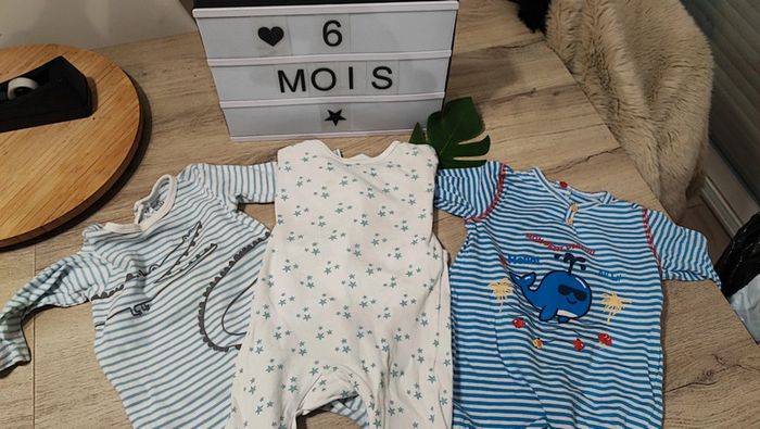 Lot 3 pyjamas manches longues 6 mois