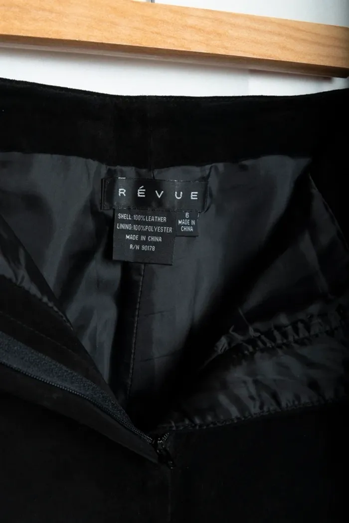 Pantalon noir en cuir suédé Révue Taille 36/38 - photo numéro 7