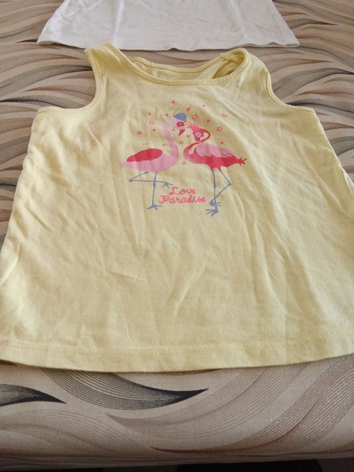 Débardeur jaune motif flamant rose bronzini 4 ans - photo numéro 2