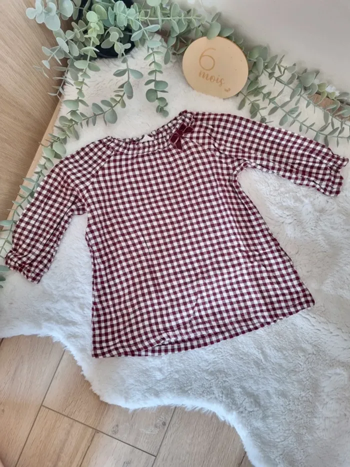 Robe vichy bordeaux H&M 6M