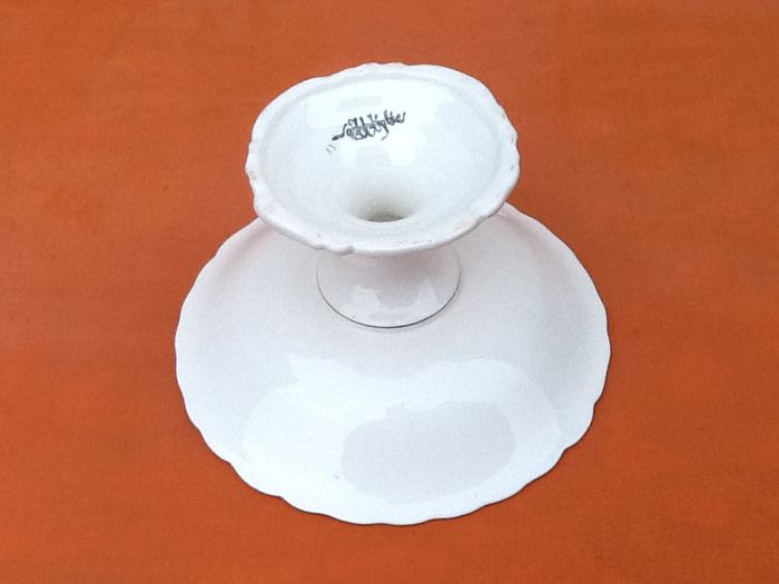 Fin XIXème Compotier sur piédouche Faïence de Sarreguemines U&C - photo numéro 5