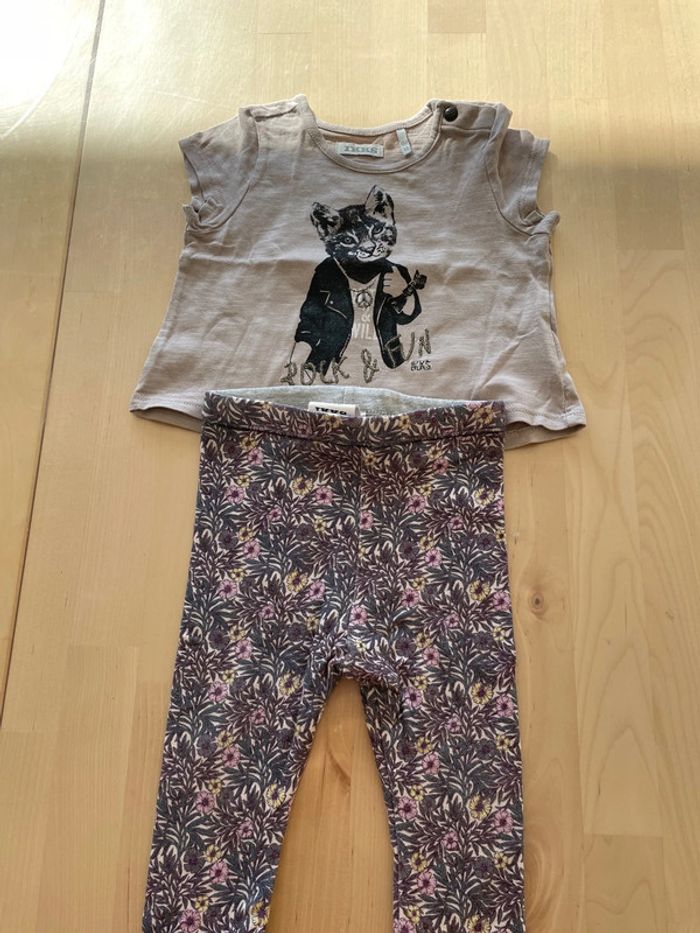 Magnifique ensemble fille IKKS 6 mois pantalon réversible