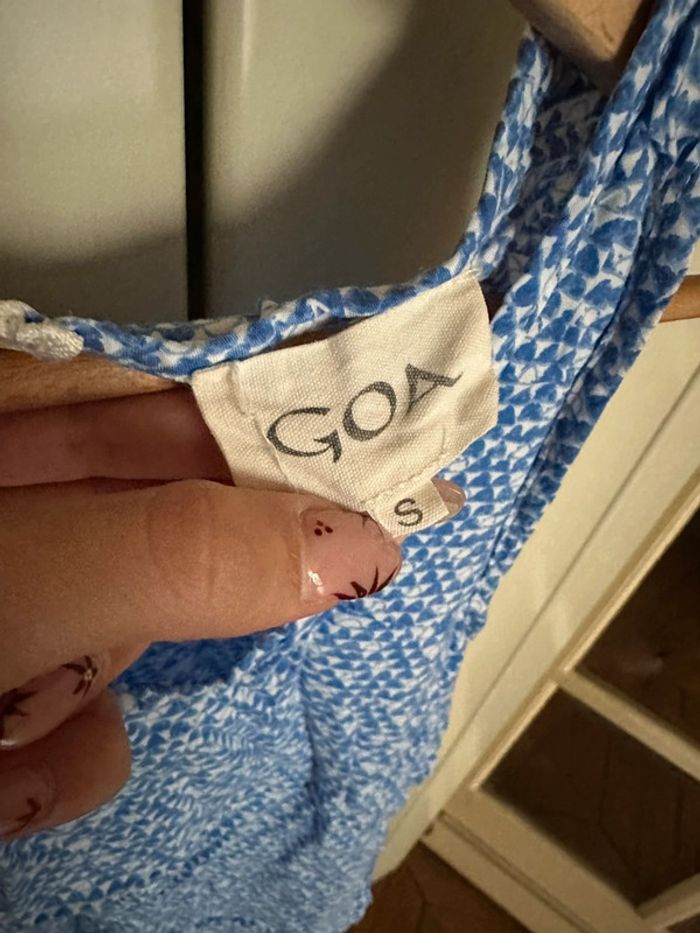 Debardeur vintage bleu et blanc GOA S - photo numéro 2