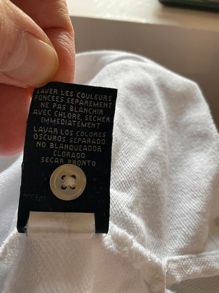 Polo blanc pour homme Tommy Hilfiger logo vintage taille L 025 - photo numéro 9