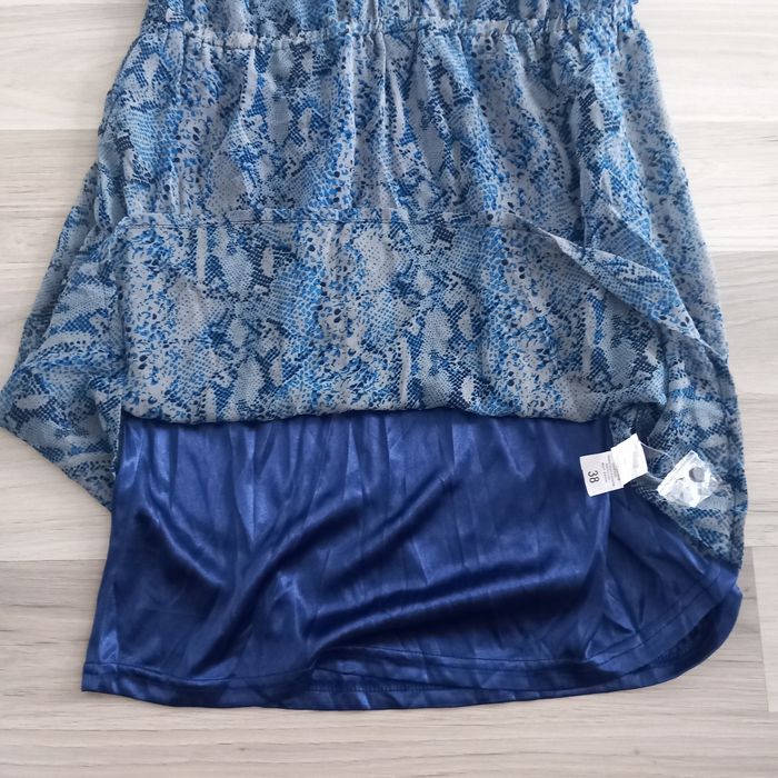 Robe mi-longues sans manches imprimée bleu Tex Woman taille 38 - photo numéro 7