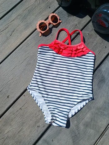 Maillot de bain marinière 1 pièce 12 mois
