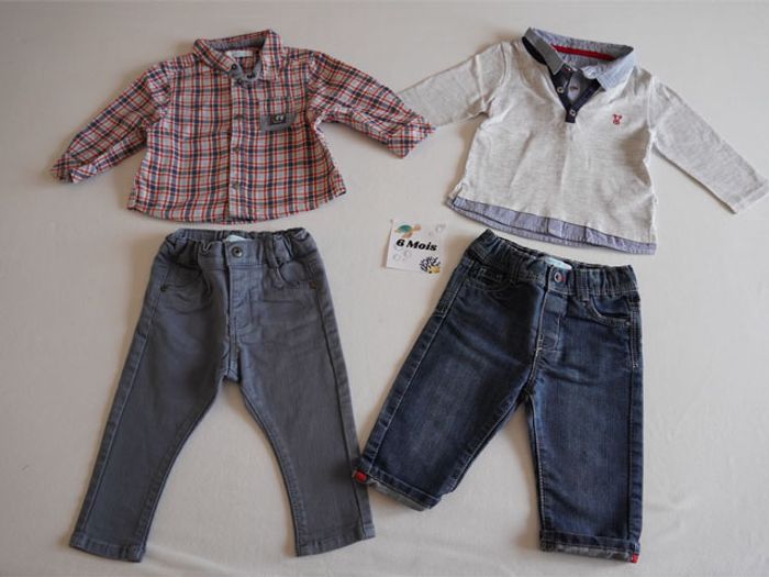 Lot n° 8 Vêtements Obaibi 6 mois : 5 Pantalons + 5 Hauts - photo numéro 3