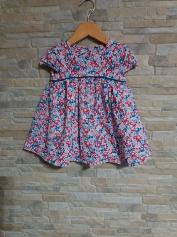 Robe à fleurs rose bleu 18M