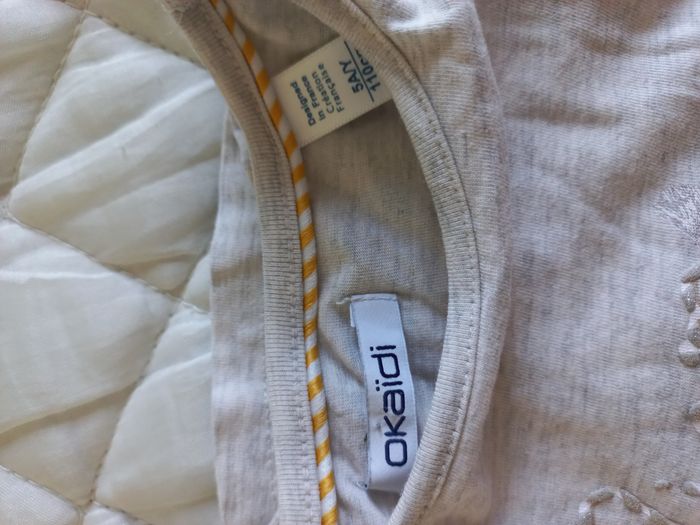 T-shirt fille manches longues - beige/gris - 5 ans - Okaîdi - photo numéro 3