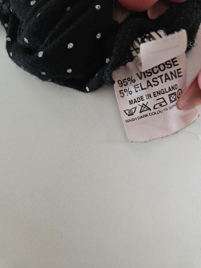 Blouse croisée noir à pois blanc taille S - photo numéro 9