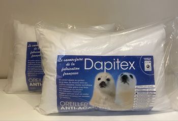 Dapitex 2 oreillers 45x70 cm 🇫🇷 Anti acariens