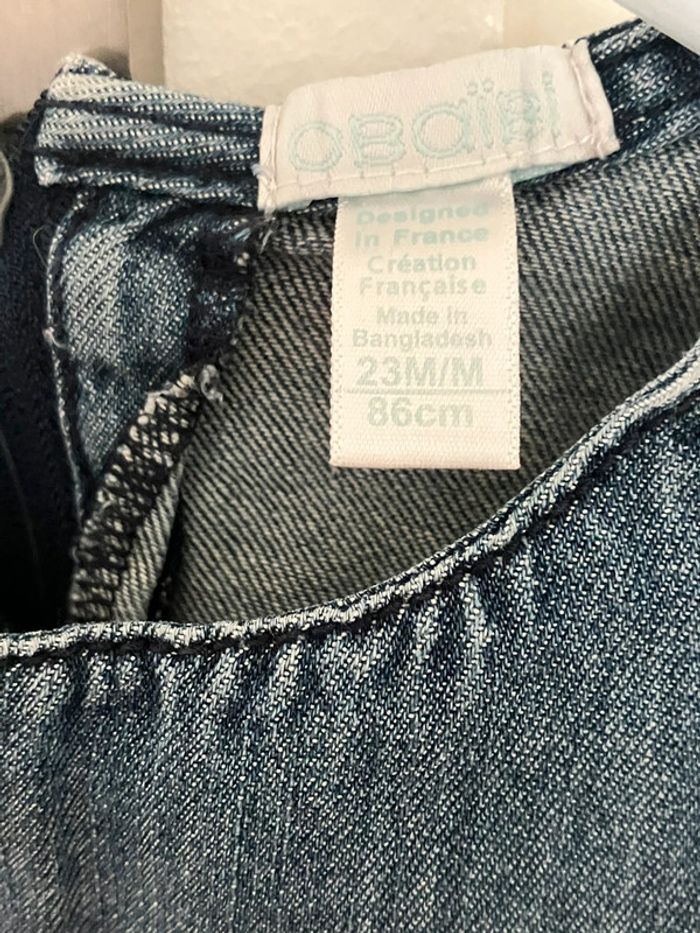 Robe manches courtes en jeans 24 mois Obaibi - photo numéro 3