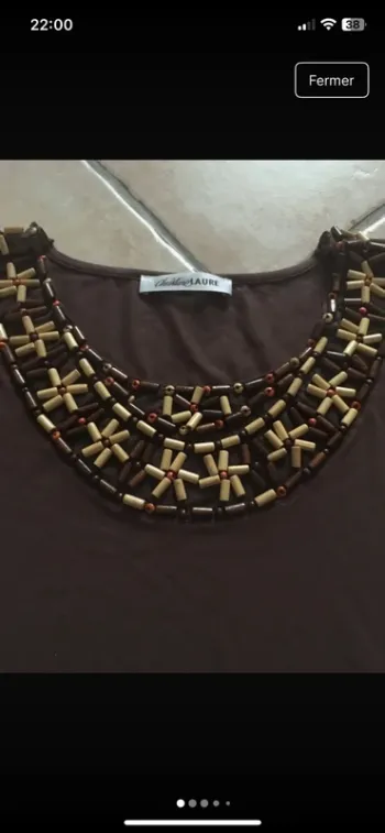 Neuf💎 Magnifique tee shirt avec perles en 42 de la boutique Christine Laure