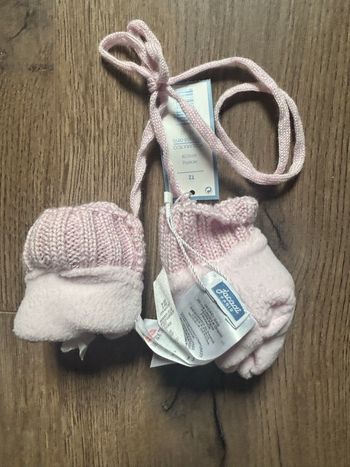 Moufles bébé rose Jacadi T2 neuves doublées polaire