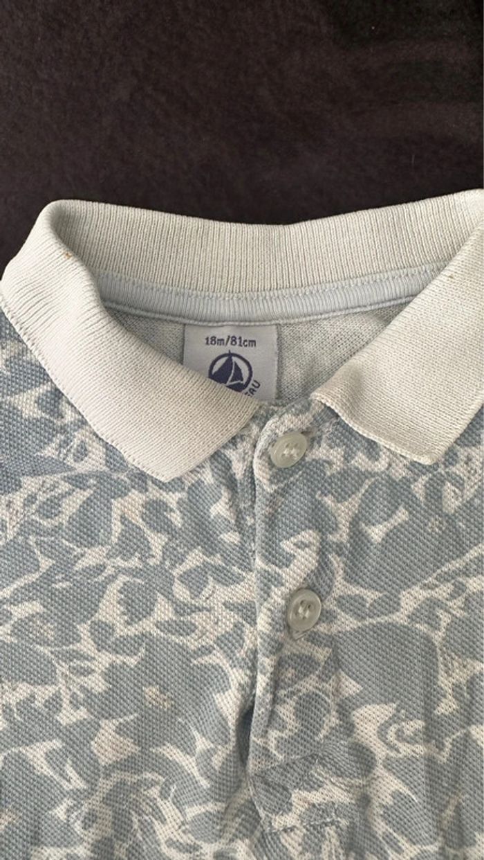 Combicourt polo bébé garçon imprimé Petit Bateau 18 mois TBE (13€) - photo numéro 2
