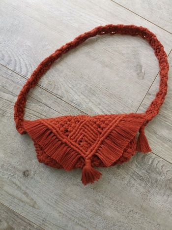 Sac à main en macramé terracotta