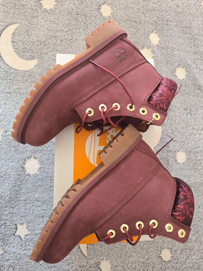 Bottines Timberland bordeaux femme – taille 35,5 (comme neuves) - photo numéro 2